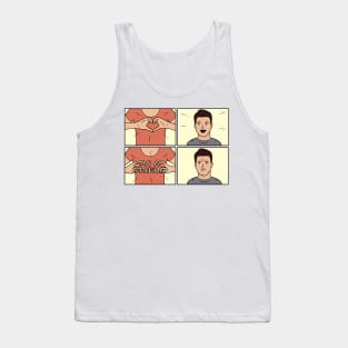 friendzone friendzoned sarcasm sarcastic man draw fingers funny fun joking joke love hate couple idea concept reality true lovestory Tank Top